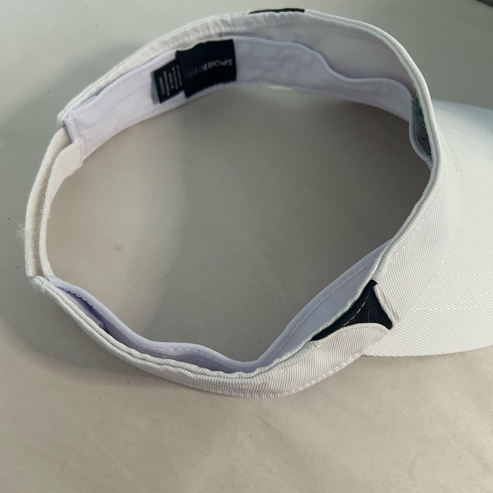 Sport-Tek White Visor with Green and Gold Logo - Picture 12 of 13